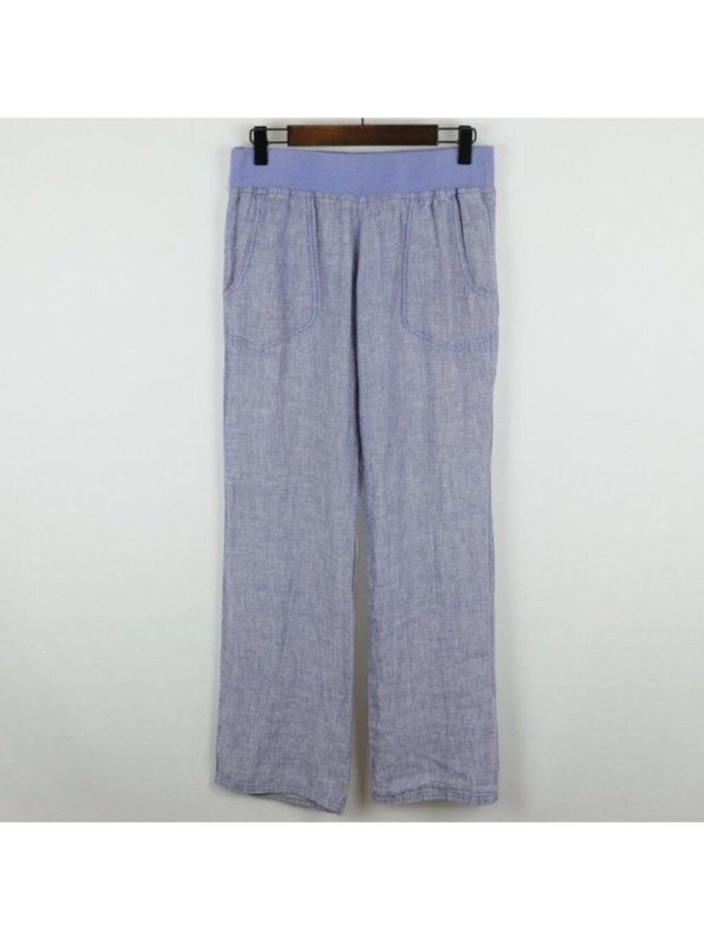 Toad&Co Lina Women's Size 2 Blue 100% Linen Mid Rise Straight Leg Casual Pants